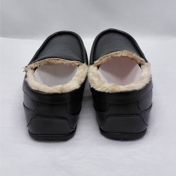 Deer Stags Slipperooz Black Faux Leather Slippers Mens 12M Indoor Outdoor Loafer - Picture 5 of 11